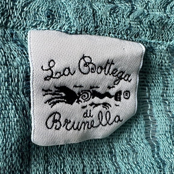 Bottega Di Brunella Chic Teal Women's Blouse Sz XL 100%Linen Designed in Italy - Picture 4 of 11